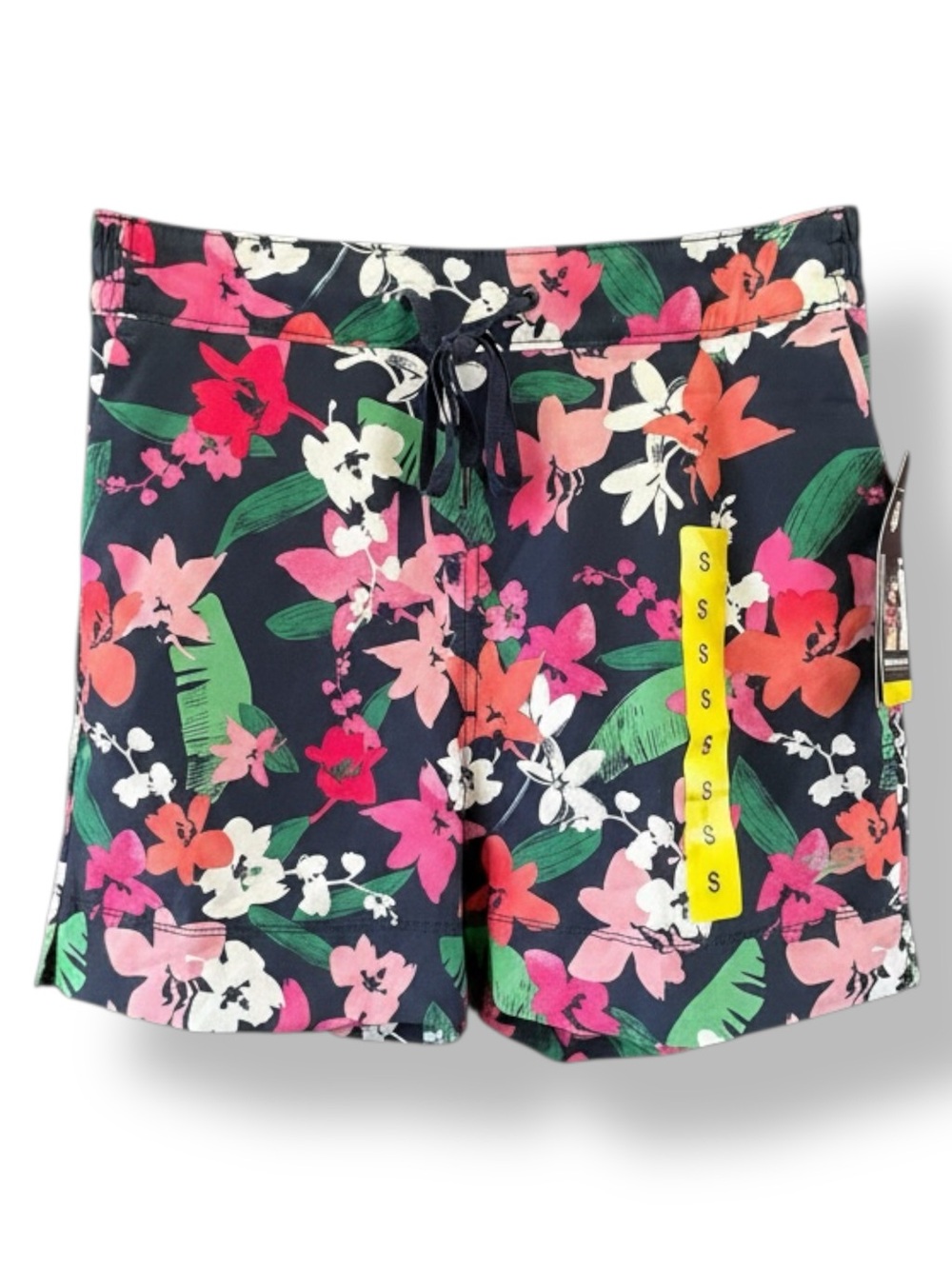 Speedo Floral Drawstring Swim Shorts - Woven Skort - UPF 50 + Navy, Pink, Green